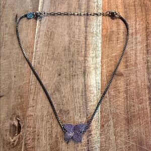 Chic Purple Butterfly Pendant Necklace